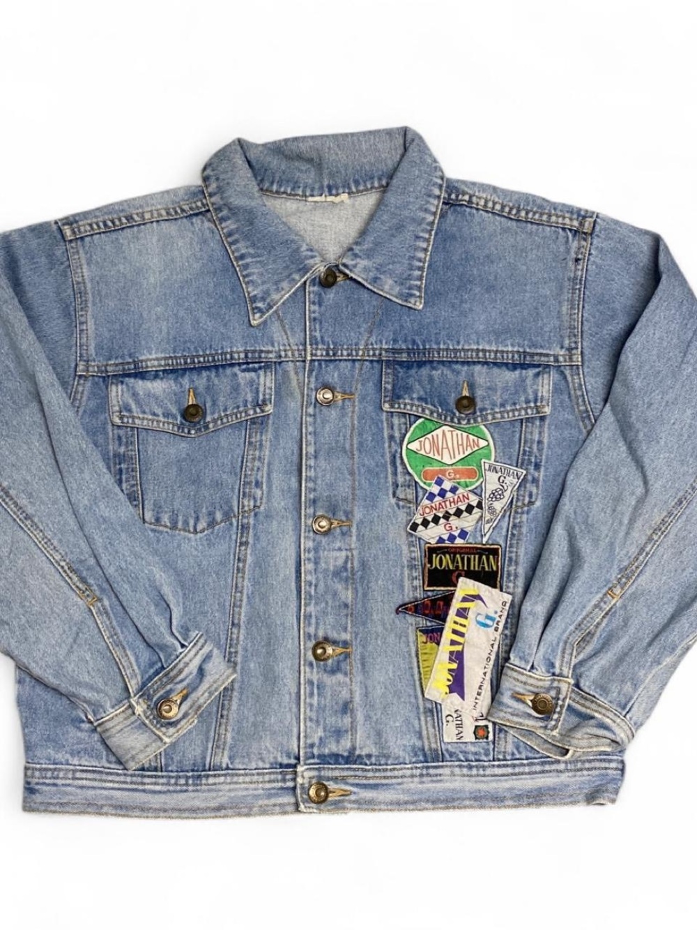 Vintage light wash‎ denim Jonathan G patches jacket